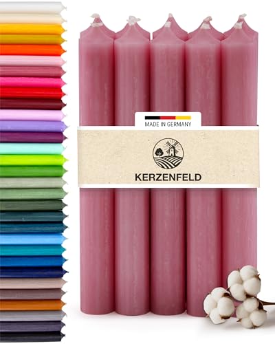 Stabkerzen Altrosa, 10 Stück, 180mm x 22mm, Durchgefärbte...