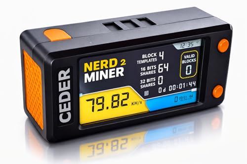 Ceder - Nerdminer V2 Mining Bitcoin Btc Miner Facilmente Btc Nerd Miner Pronto Per L'Uso Già Assemblato Lottery Miner (T-Display)
