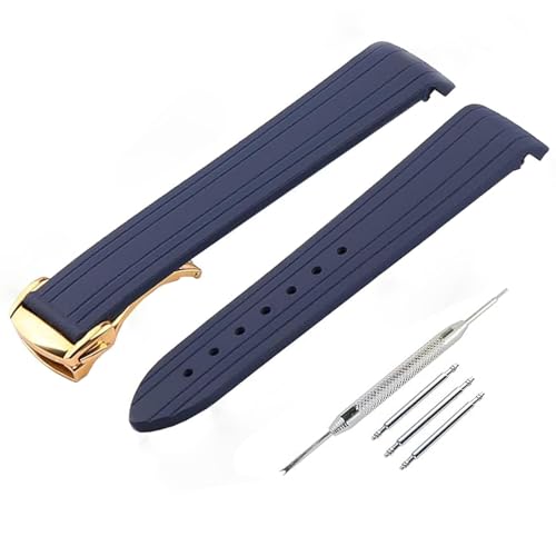 JETHENG 20mm Silicone Rubber Watch Strap Compatible for Omega Seamaster 300 AT150 Universe 007 Series Steel Buckle Men's Watch band