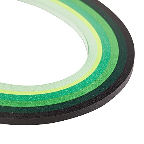 Craftdady 1200 Streifen Quilling Papierstreifen 390 x 3 mm Gradual Green für DIY Handwerk Party Dekoration