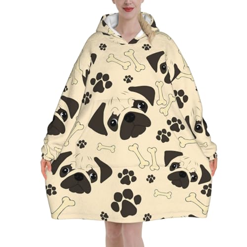 Sweat à capuche couverture flanelle avec manches et grande poche