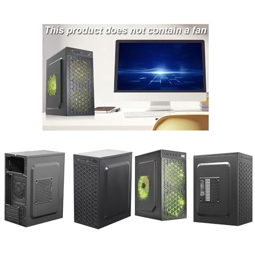 Micro ATX case Gaming PC Computer case,Mini itx case, High-Airflow Honeycomb Front Panel, PSU and HDD/SSD Installed at The top,Without Fan，Black - Thumbnail 4