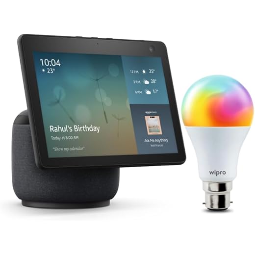 Amazon Echo Show 10 with Wipro Simple Setup 9W LED Smart Bul