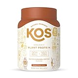 KOS Coffee Protein Powder - Salted Caramel Coffee Vegan Protein Powder - Keto, Organic, Dairy Free - 1.2 Pounds