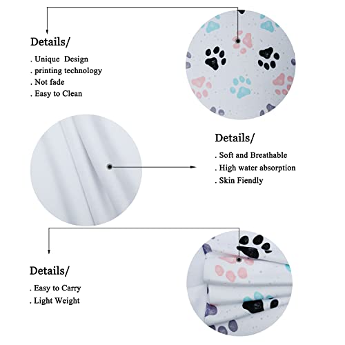 Iuocfer Cute Dog's Paw Prints Hand Towels Colorful Animal Pet Footprint Bath Towels 13.6*29' Highly Absorbent Kitchen Dish Towels For Bathroom/Kitchen Decoration Hotel Gym Spa Sweat Towels #TOP3