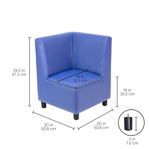 Image of FDP Kid Comfort Collective Modular Corner Armless Chair - Blue