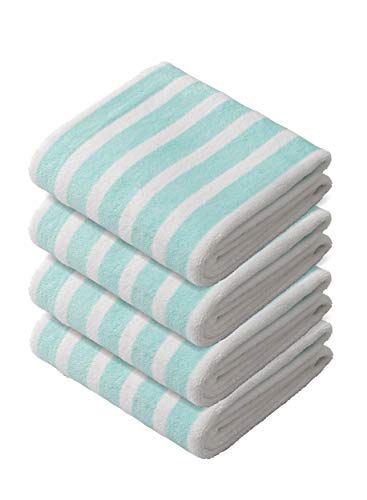 シービージャパン ヘアドライタオル ボーダー グリーン 4枚セット 吸水 速乾 マイクロファイバー カラリクオ carari