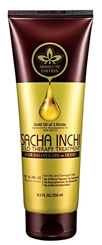 Gold Therapy - Máscara de tratamiento profesional para cabello seco y dañado Sacha Inchi Doori Absolute Edition 250 ml/8,4 fl. Oz.