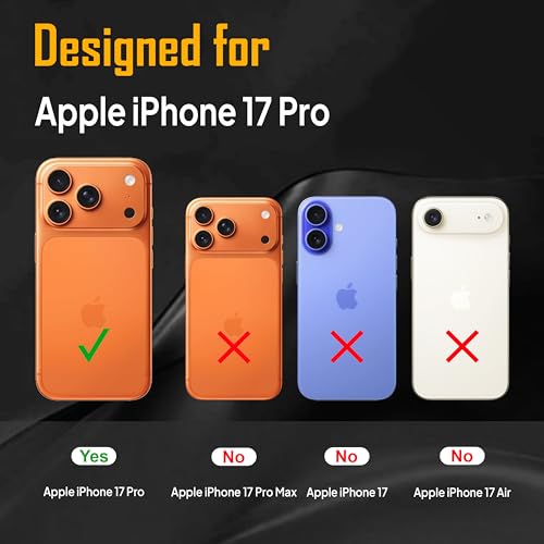 Image of Zapcase Back Case for iPhone 17 Pro | Slim Lifetime Anti-Yellow Crystal-Clear Cover with Elevated Camera Protection & MagSafe Compatibility | Premium German Polycarbonate | Shockproof | Orange