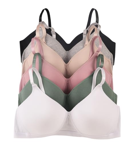 Image of Viola's Secret 6 Pack of Color Print T-Shirt Bras B Cup C Cup and D Cup