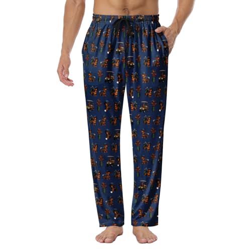 Men's Pajama Pants Dachshund Golf Sleep Pajama Pant Novelty Lounge Pants Lounge PJ Bottoms with Elastic Waist Nightwear Gifts for Men