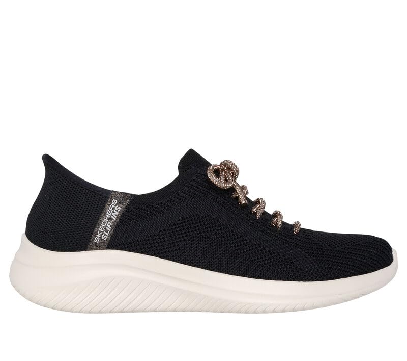 Skechers Slip-ins Basket Femme Ultra Flex 3.0 Noire et Or Rose sans Lacet Taille 41