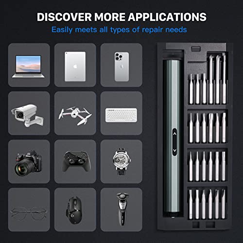 Mini Electric Screwdriver, Kombella Electric Precision Screwdriver With 48 In 1 S2 Steel Magnetic Bits, Led Light, Electric Screwdriver Cordless Repair Tool Kit For Phones, Laptop, Camera #TOP6