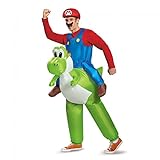MyPartyShirt Mario Riding Yoshi Inflatable Adult Costume Green