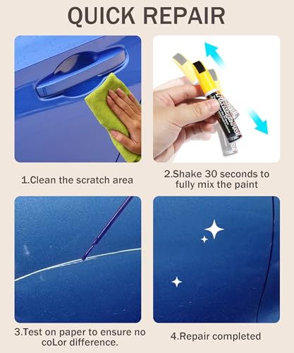 Zlirfy Touch Up Paint Pen,Car Scratch Remover for Deep Scratches,Two-In-One Car Paint Scratch Repair Pen,Car Accessories Car Paint Pen Car Touch Up Paint,Car Scratch Remover for Deep Scratches (Blue)