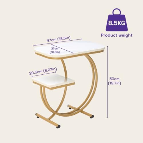 Image of Wakefit Curran Metal Side Table-Alaska White