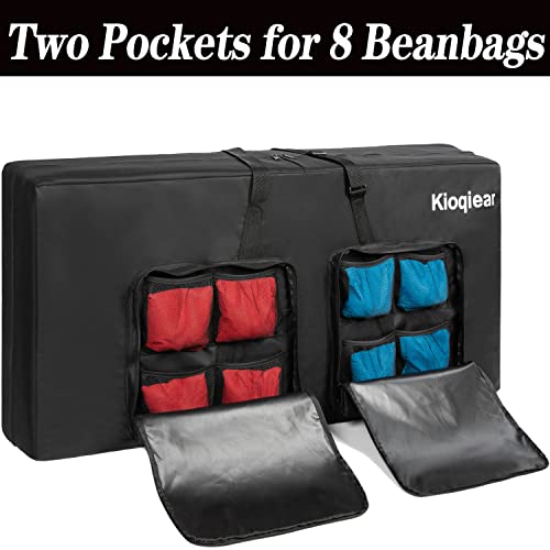 Kioqiear Padded Cornhole Carrying Case For 4' X 2' Regulation Size Board,Heavy Duty Cornhole Board Bag With Extra Pockets And Adjustable Shoulder Strap. (Blk) #TOP1