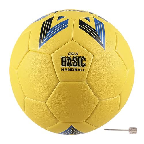Balón de balonmano de entrenamiento – Pelota de cuero de fibra de tamaño 1, núcleo de goma elástica, superficie cosida a máquina, fácil control de agarre, pelota de ejercicio de ocio para y niñas