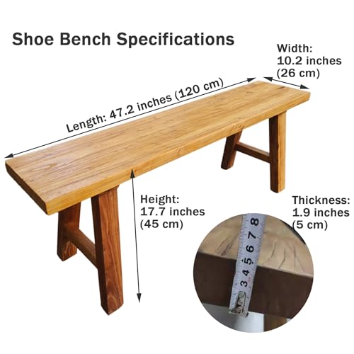 Banc de table à manger en bois rustique pour petit espace - 3