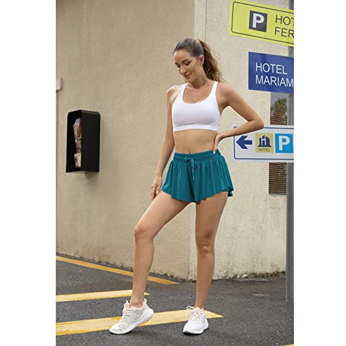 Image of Flowy Athletic Shorts for Women Running Tennis Butterfly Shorts Girls 2-in-1 Double Layer Quick-Drying Comfy Shorts
