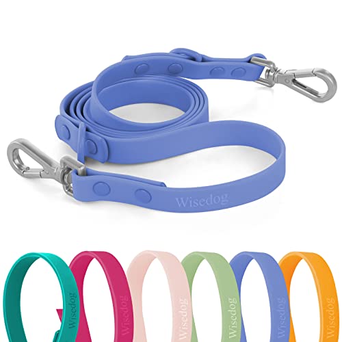 Wisedog Wasserdichte Standard-Hundeleinen mit 2 Haken, 1,5 m Länge, verstellbar für Verkehrskontrolle, für kleine, mittelgroße und große Hunde (L (1,8 m, 1,9 cm breit), blau) Cover