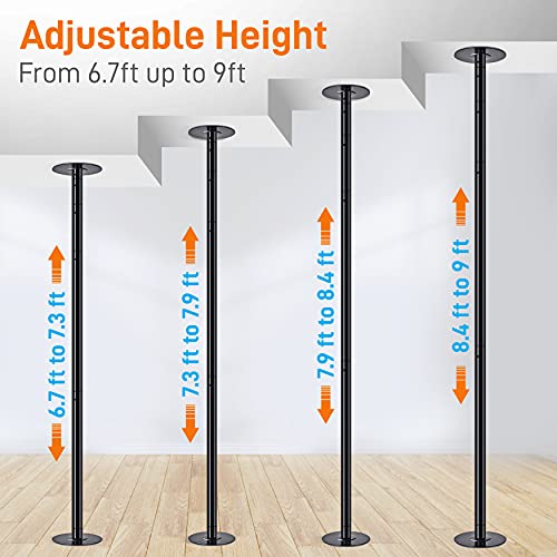 Serenelife Professional Upgrade Spinning Dance Pole - Portable & Removable Stripper Fitness Pole, Adjustable & Smooth Connection, Great For Training & Exercise Black #TOP2