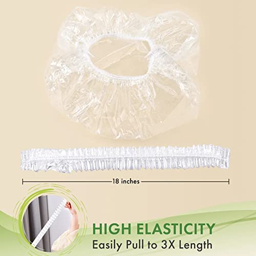 Obeailar Disposable Shower Caps, 100pcs Large Transparent Shower Cap For Women & Men, Waterproof Elastic Bath Cap For All Head Sizes, Great For Travel, Home Use, Spa, Multipurpose Plastic Hair Caps - Thumbnail 3