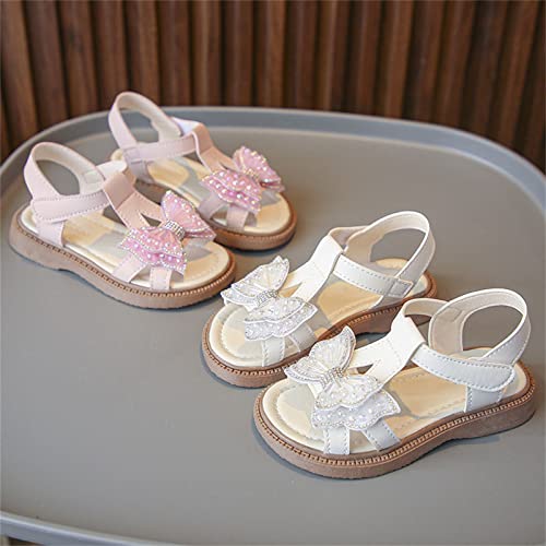 Toddler Girl's Summer 3D Rhinestone Butterfly Sandals Cute Open Toe Princess Flower Girls Party Wedding Dress Shoes3