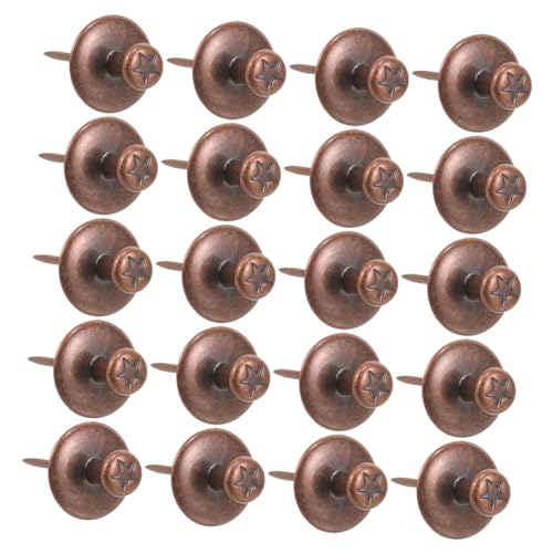Image of DOITOOL 20pcs Zinc Alloy Star Push Pins Decorative Picture Hanging Hardware Wall Pin for Hanging Pictures Heavy Duty Picture Hangers Red Bronze