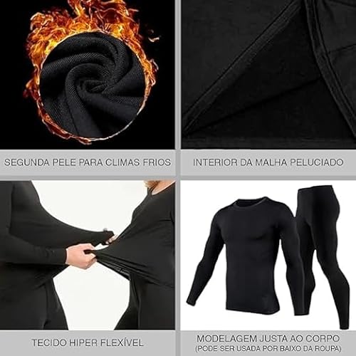 Kit Frio Conjunto Termico Pelinho Elasticidade Segunda Pele Unissex roupa termica segunda pele (FEMI
