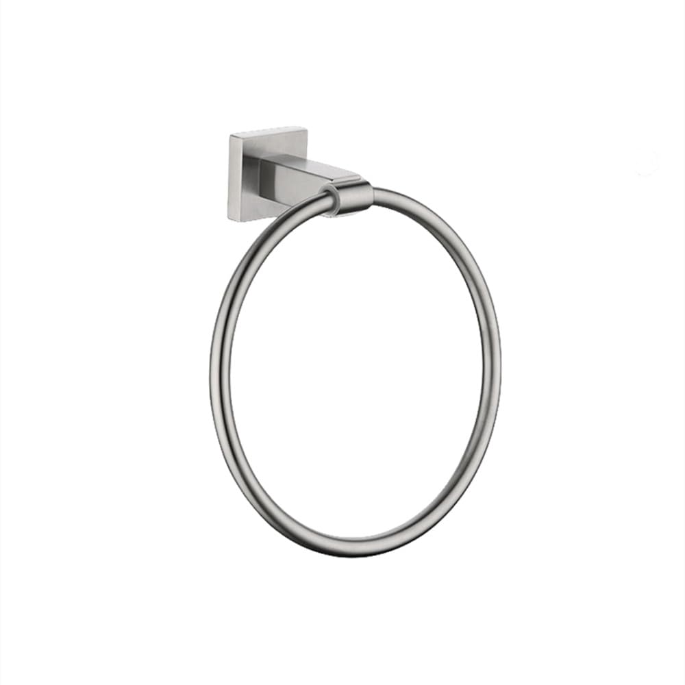 Anneau porte-serviettes rond en or brossé et noir pour salle de bain