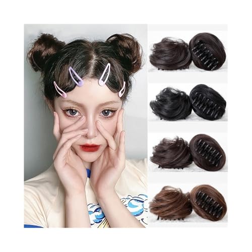 Horquilla Moño con pinza de garra, moño rizado desordenado, extensión, coletero, postizo sintético Para sujetar y decorar el cabello(103)