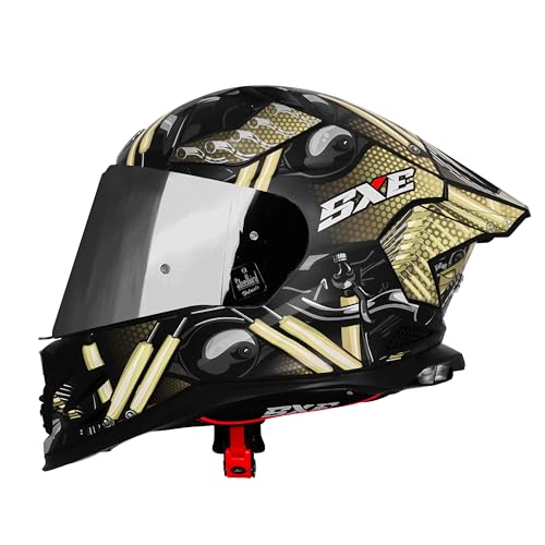 Image of Steelbird SBH 61 SXE X2 ISI and Dot Certified Full Face Helmet for Men and with Inner Silver Sunshield