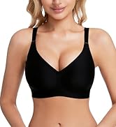 VRCOMFY Jelly Wireless Bras for Women Push Up Seamless Bras No Underwire Bra with Adjustable Stra...