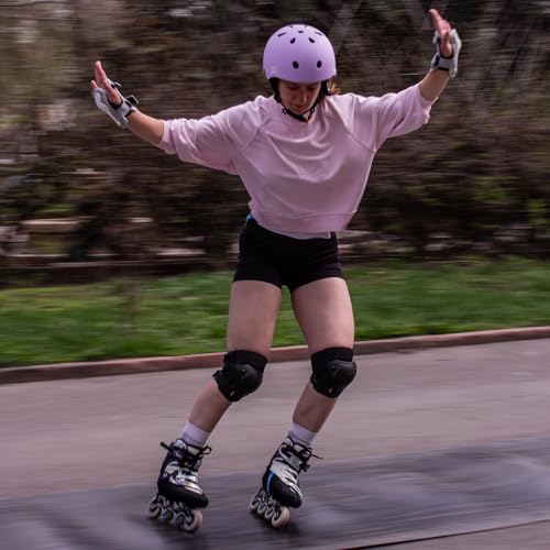 Helmet for Bicycle Scooter Roller Skate Inline Skating Rollerblading, Adjustable and Multi-Sport for Skate Scooter, 3 Sizes for Adult Youth (Purple, Medium)