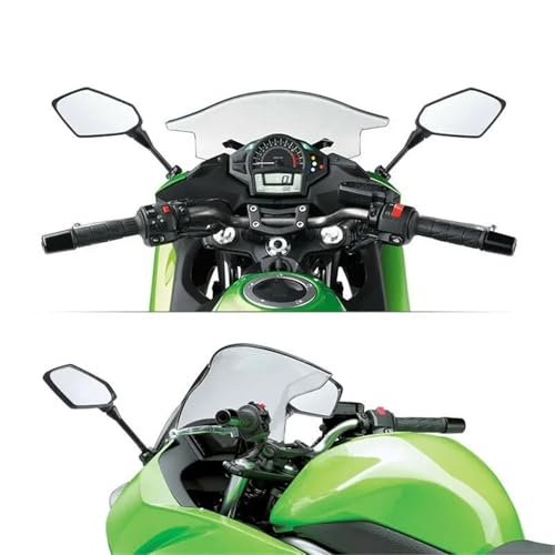 Retrovisor motocicleta ER6F de alta resistencia con soportes reforzados negros