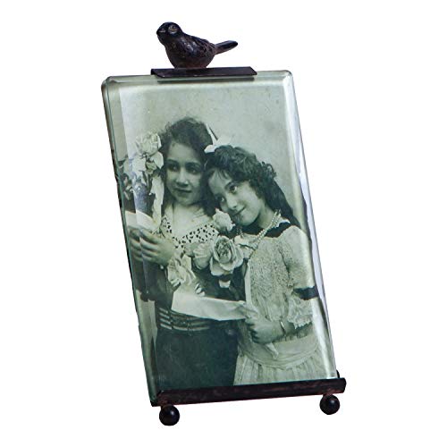 SOFFEE DESIGN Vintage Picture Frame 4x6, Rustic Table Top Photo Display Borderless Design for Home Decor Vertically, Antique Garden Style Black