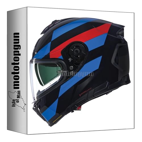 Casque moto intégral Nolan N80-8 Speeding Alfiere noir bleu rouge taille XXS pour motard