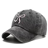 Breast Cancer Awareness Hat for Women Embroidered Adjustable Ribbon Logo Denim Baseball Cap