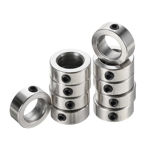 QUARKZMAN 10 Stück Stellringe 8mm Bohrung 12.8mm AD 5mm Breite Wellensicherungsring Tiefenanschlagringe für Rad Schubkarre Axle Getriebe Montagen CNC Maschine Werkzeuge Industrie