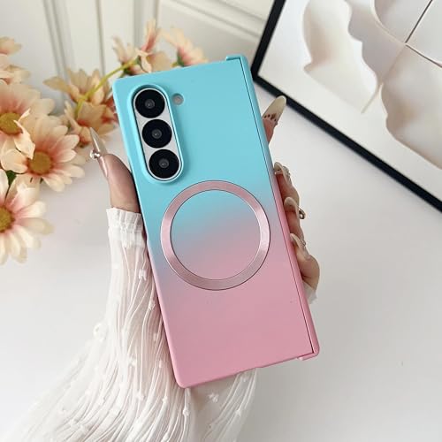 Coque Samsung Z Fold 6 bleu ciel rose pour le bureau