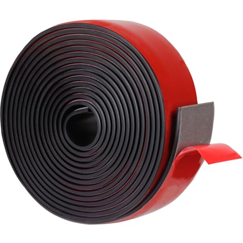 TORRAMI Neoprene Rubber Sheets & Strips Adhesive Solid Gasket Seal with Backing (1' Wide x 1/8