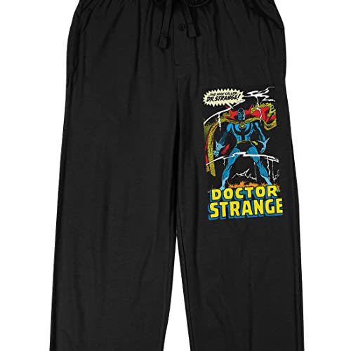 Marvel Comics Presents Dr. Strange with Logo Men's Black Sleep Pajama Pants2