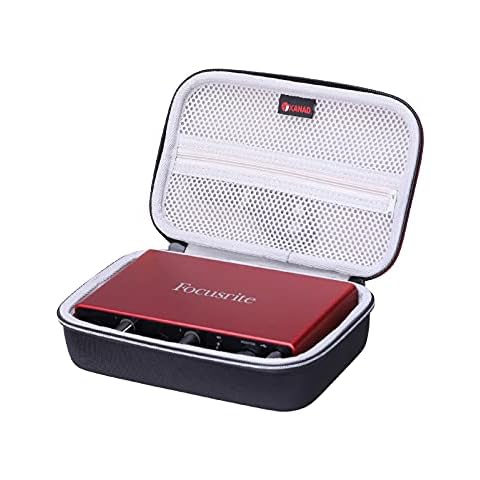XANAD Case for Focusrite Scarlett 4i4 (3rd Gen) USB Audio Interface,Hard EVA Storge Bag-Black(Grey Lining) Cover