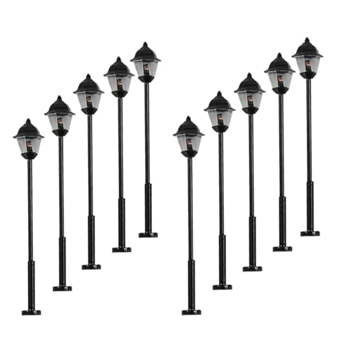 Evemodel 10 Stück Modell Bahn Spur N 1:160 Lampe Beleuchtung Straßenlampen Modelleinsenbahn Minigarten Dekor