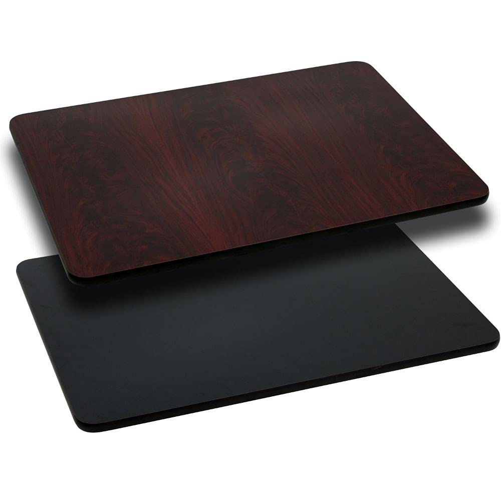 Flash Furniture 30'' x 60'' Rectangular Table Top with Black or Mahogany Reversible Laminate Top