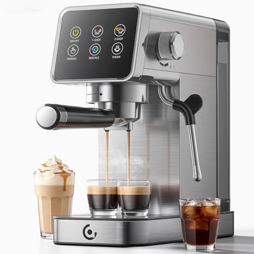 COFIBREWS 20 Bar Espresso Coffee Machine with LED Touch Screen, Espresso Maker with Self-Cleaning...
