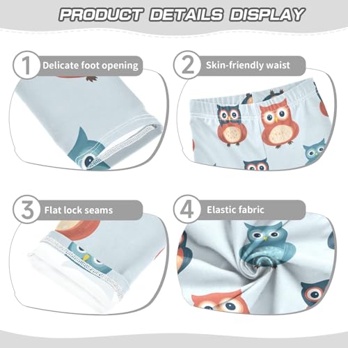 Girls Leggings Cute Owls Soft Toddler Leggings for Girls Kids Pants Size 4T-10T3