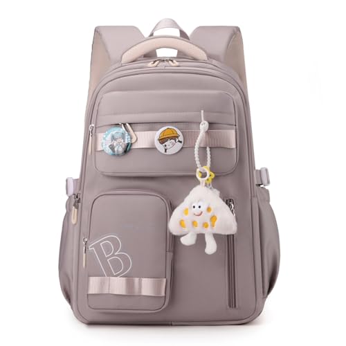 Mochila feminina bolsa escolar impermeável bolsa notebook 15,6 polegadas mochilas casual grande nylon (Roxo-15)