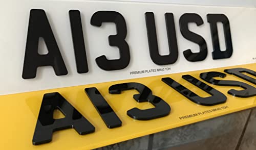 Premium Plates £19.49 Pair Of Glossy 4D Laser Cut Number Plates Road Legal Front and Back
